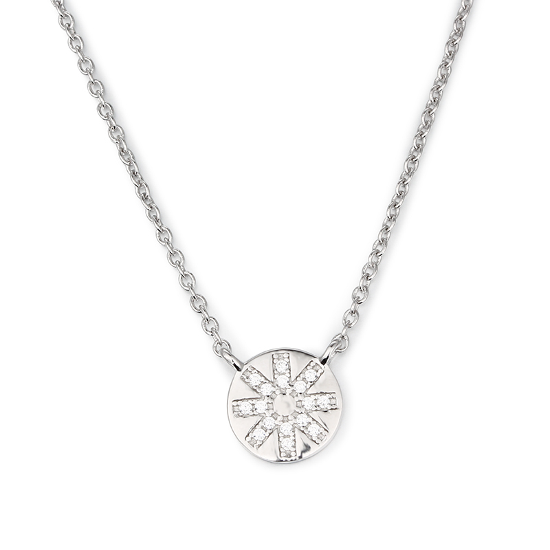 925 Sterling Silver Round Pendant Necklaces