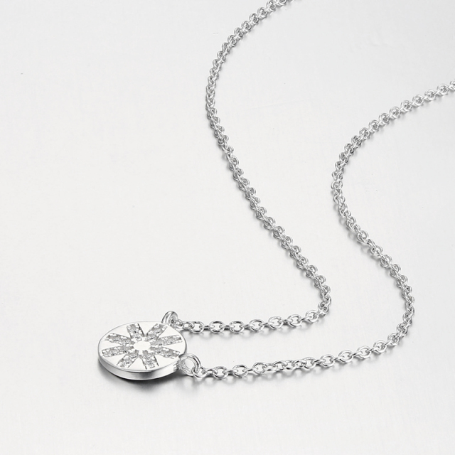 925 Sterling Silver Round Pendant Necklaces