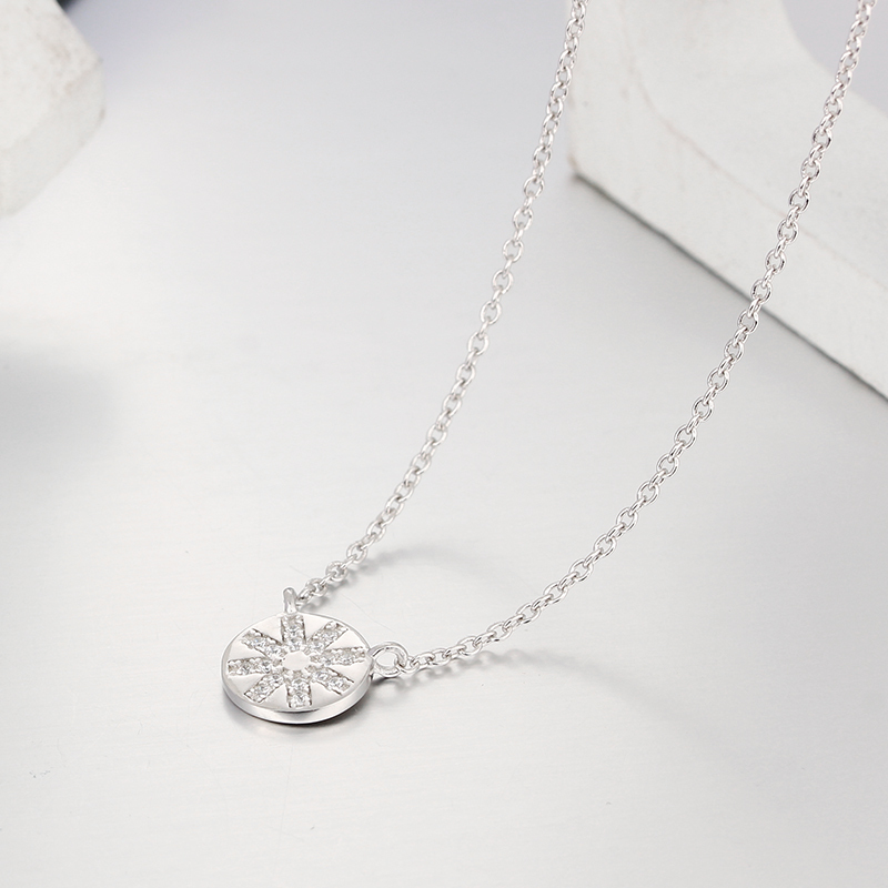 925 Sterling Silver Round Pendant Necklaces
