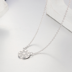 925 Sterling Silver Round Pendant Necklaces