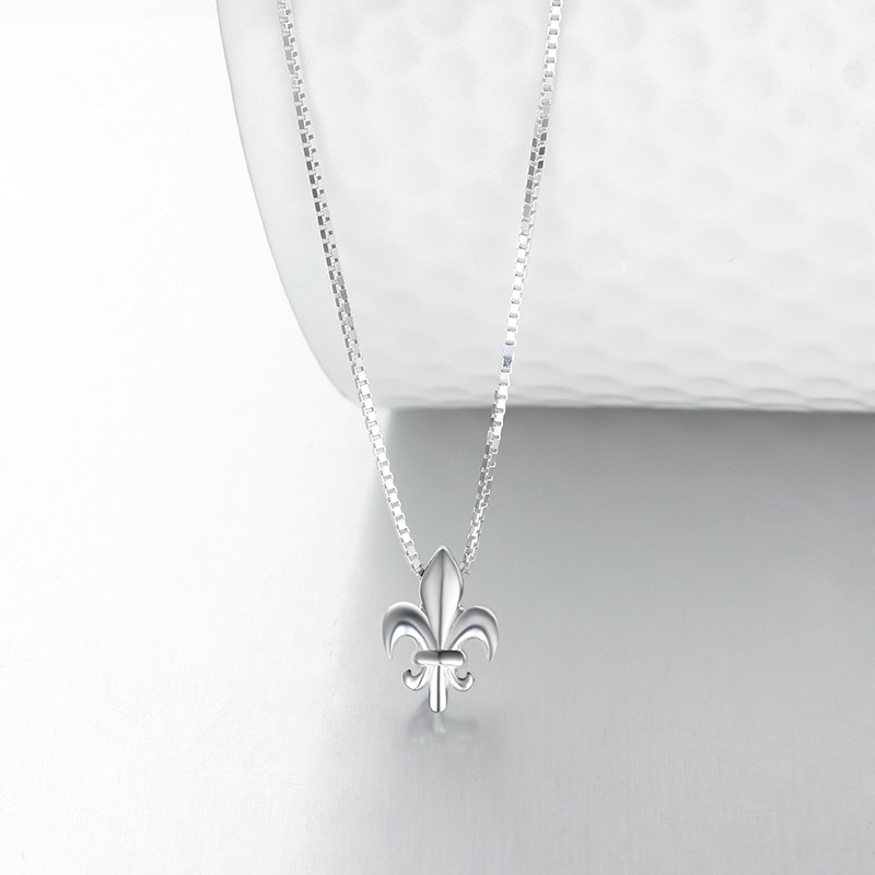 925 Sterling Silver Fleur De Lis Symbol Pendant Necklaces