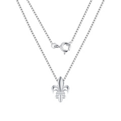 925 Sterling Silver Fleur De Lis Symbol Pendant Necklaces