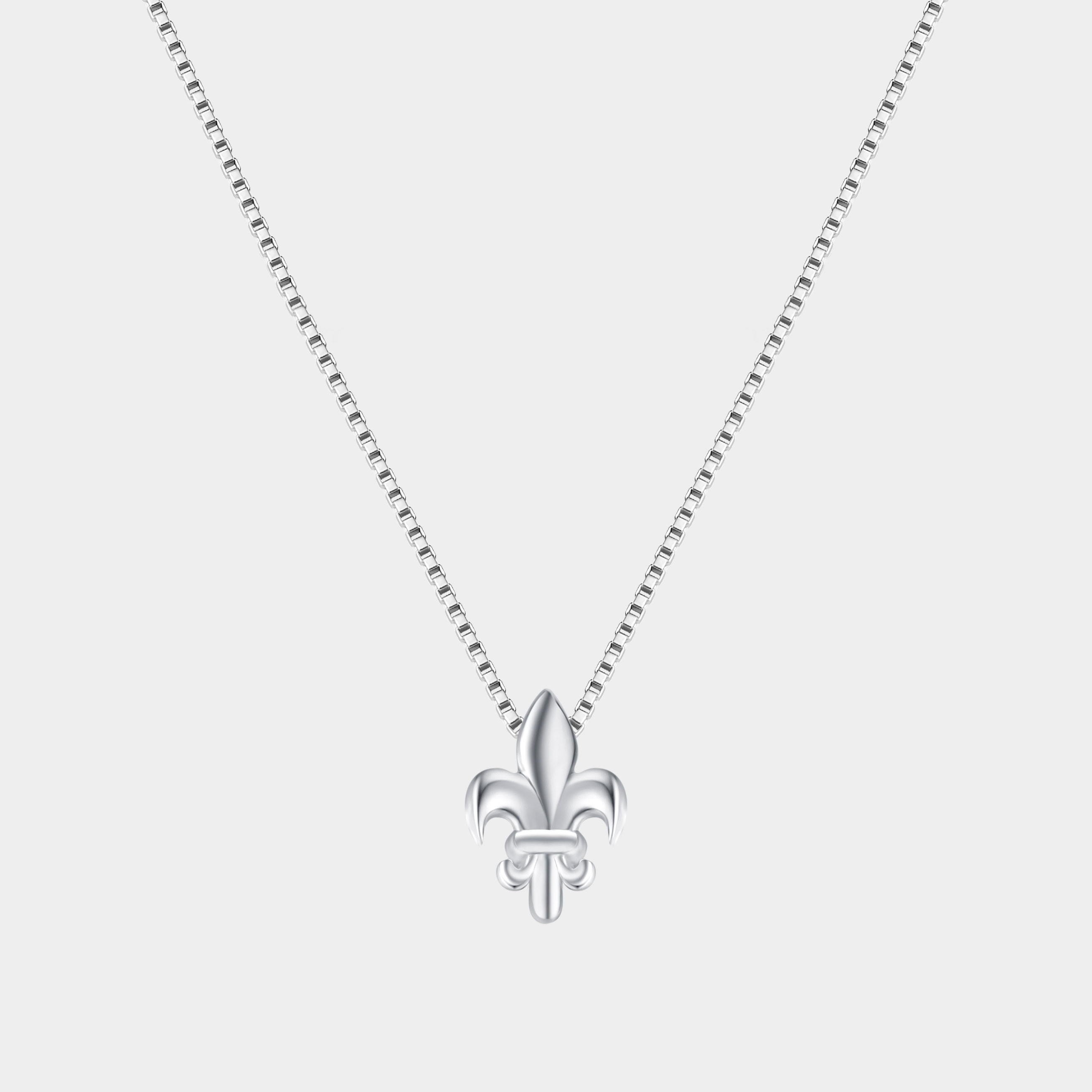 925 Sterling Silver Fleur De Lis Symbol Pendant Necklaces