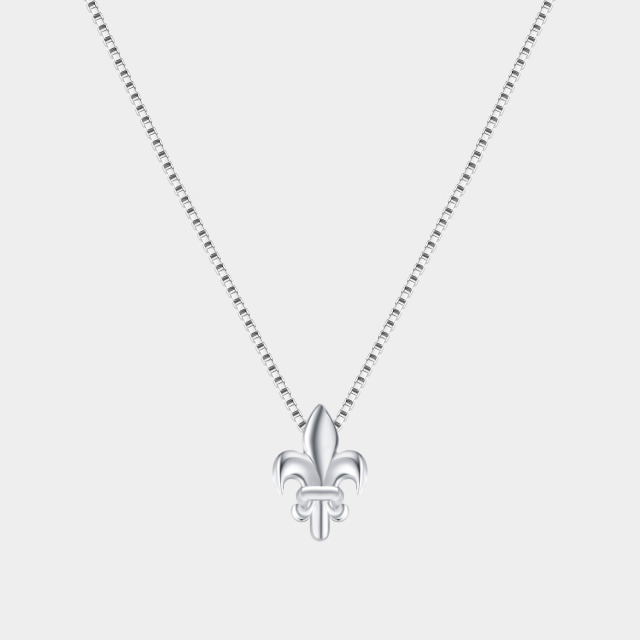 925 Sterling Silver Fleur De Lis Symbol Pendant Necklaces