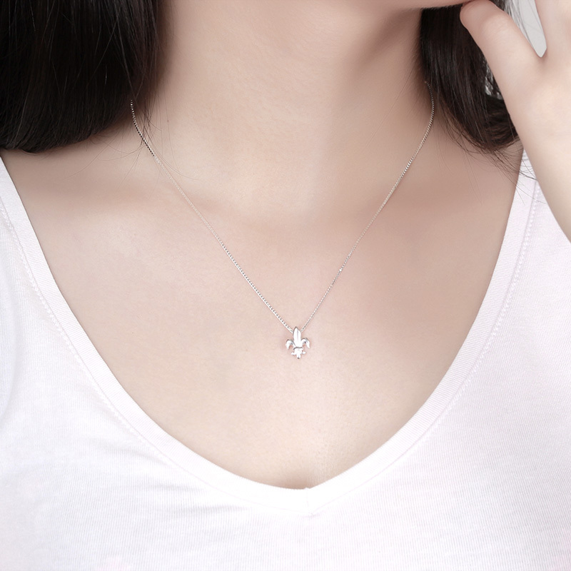 925 Sterling Silver Fleur De Lis Symbol Pendant Necklaces
