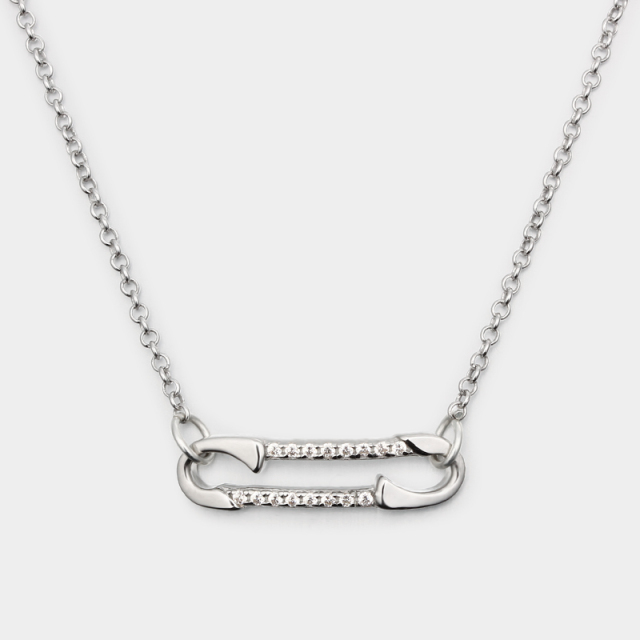 925 Sterling Silver Cubic Zirconia Pins Necklaces