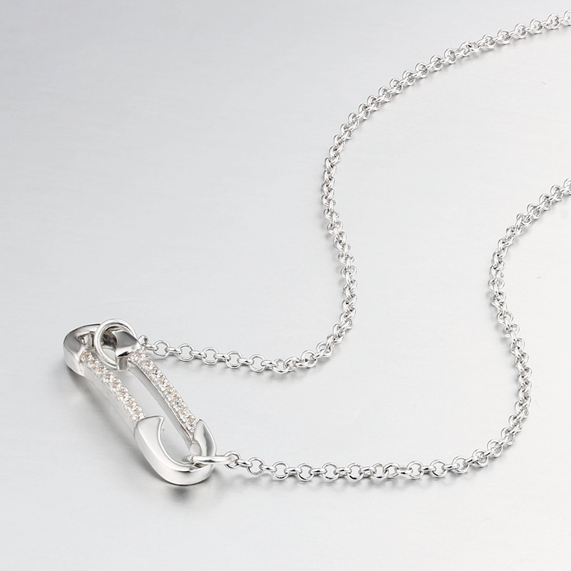 925 Sterling Silver Cubic Zirconia Pins Necklaces