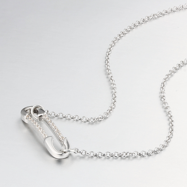 925 Sterling Silver Cubic Zirconia Pins Necklaces