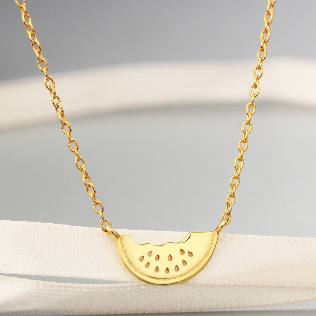 925 Silver Summer Watermelon Jewelry Necklace