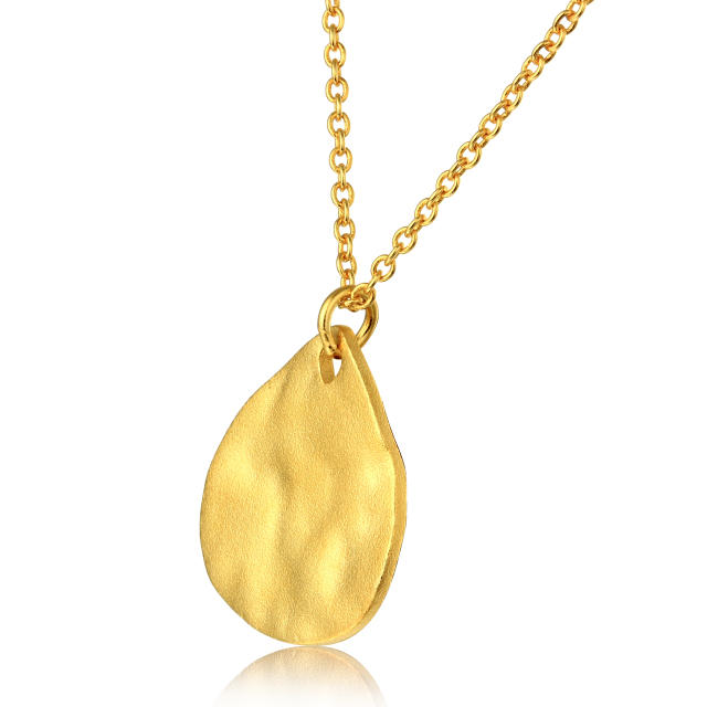 925 Sterling Silver Fashion Golden Leaf Necklaces