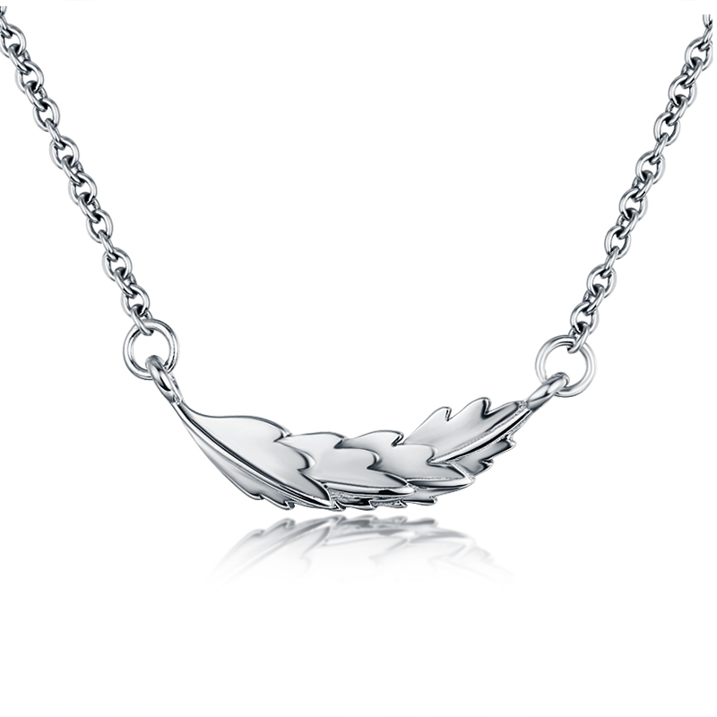 925 Sterling Silver Leaves Pendant Necklaces