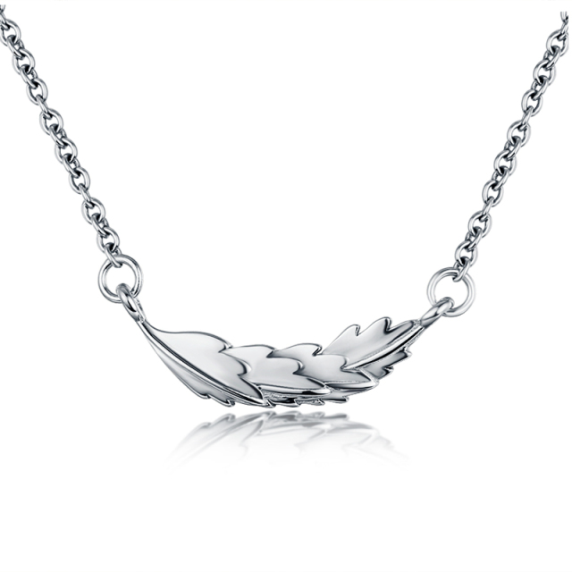 925 Sterling Silver Leaves Pendant Necklaces