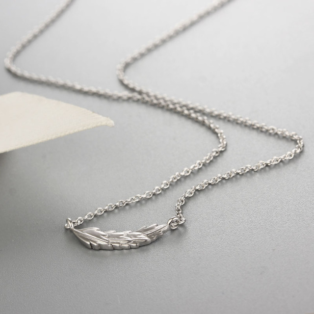 925 Sterling Silver Leaves Pendant Necklaces