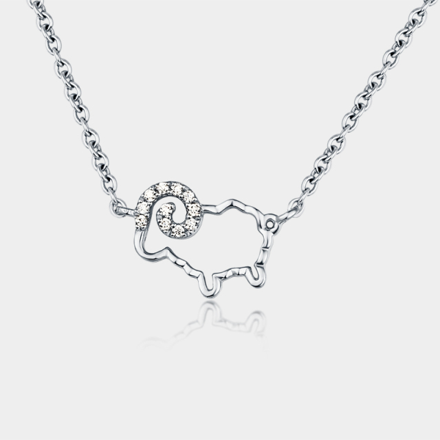 925 Sterling Lovely Sheep Pendant Necklaces