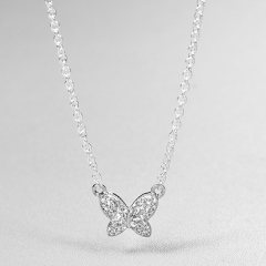 925 Sterling Silver Butterfly Charm Necklace