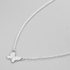 925 Sterling Silver Butterfly Charm Necklace