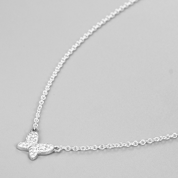 925 Sterling Silver Butterfly Charm Necklace