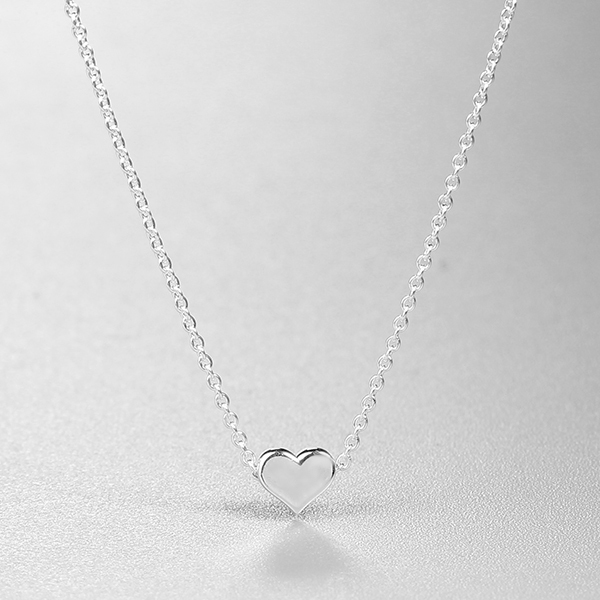 925 Sterling Silver Simple Heart Necklace