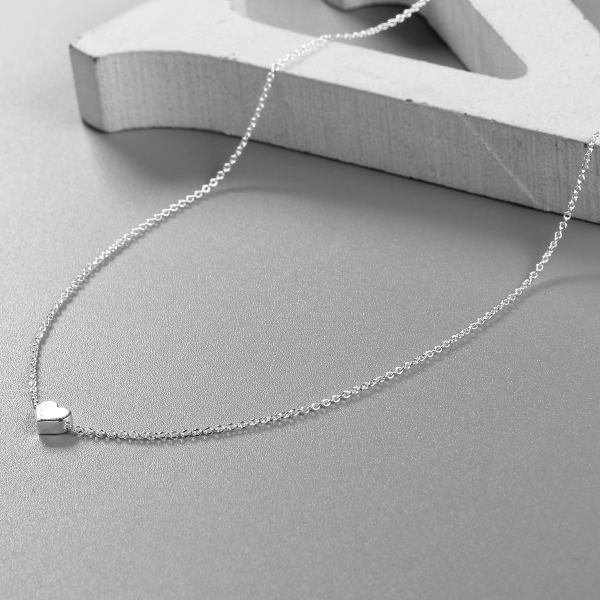 925 Sterling Silver Simple Heart Necklace