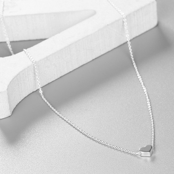 925 Sterling Silver Simple Heart Necklace