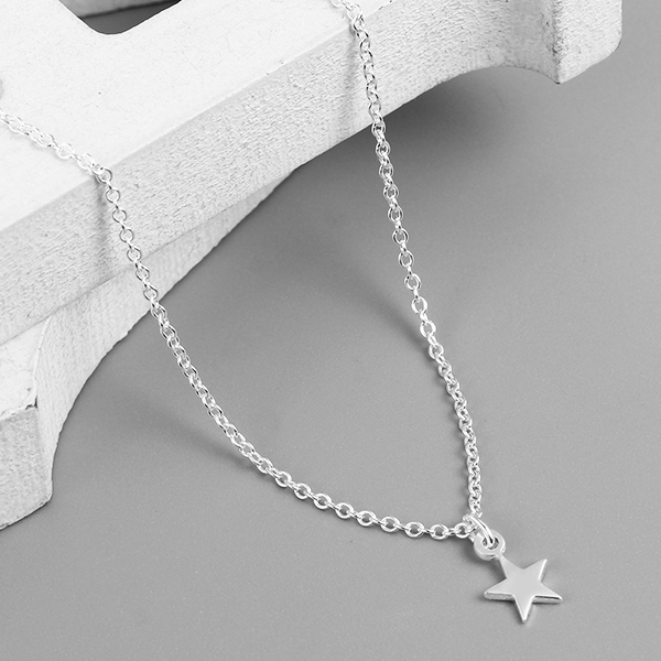 925 Sterling Silver Simple Star Necklace