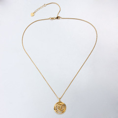 925 Sterling Silver CZ Flower Necklace