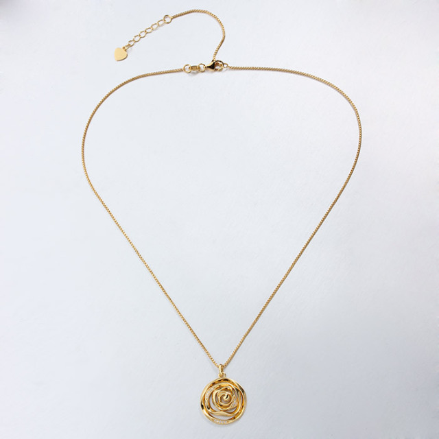 925 Sterling Silver CZ Flower Necklace