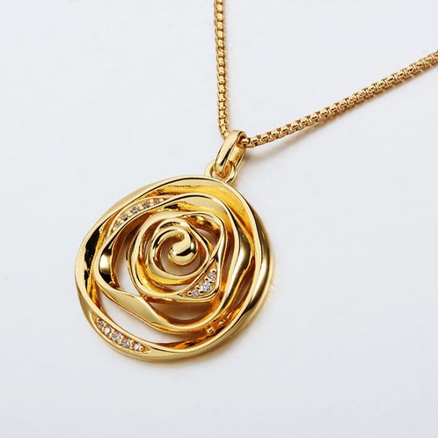 925 Sterling Silver CZ Flower Necklace