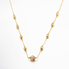 Sterling Silver Pearl Cage Buds Necklace
