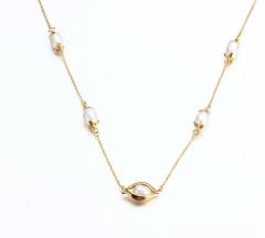 925 Sterling Silver Sweater Chain Pearl Necklace
