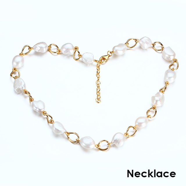 Siviglia 925 Silver Baroque Pearl Necklace