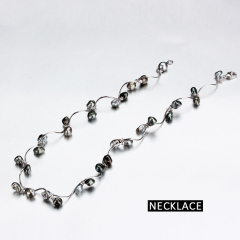 Sterling Silver Vintage Black Pearl Link Necklace