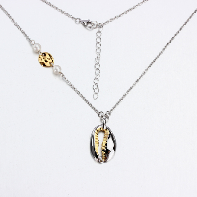 925 Sterling Silver Freshwater Pearl Shell Necklaces