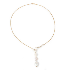 925 Sterling Silver Pearl Chain Necklace For Women