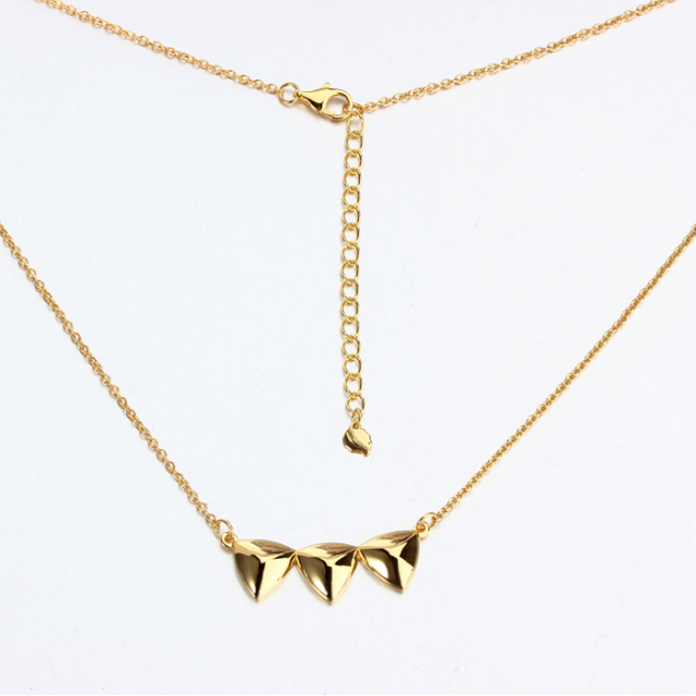 925 Sterling Silver Three Triangles Necklace For Women