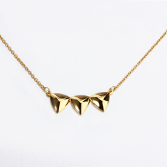 925 Sterling Silver Three Triangles Necklace For Women