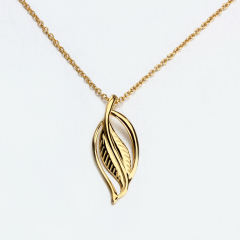 925 Sterling Silver Leaf Chain Necklace For Women