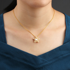 925 Sterling Silver Star Shape Necklace