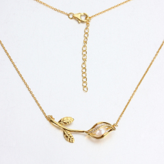 925 Sterling Silver Freshwater Pearl Flower Necklaces For Women