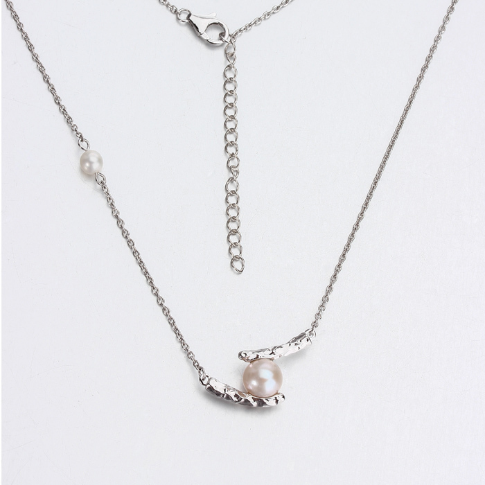 925 Sterling Silver Freshwater Pearl Necklace For Women