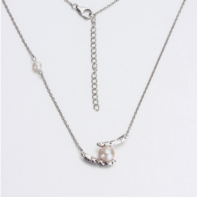 925 Sterling Silver Freshwater Pearl Necklace For Women
