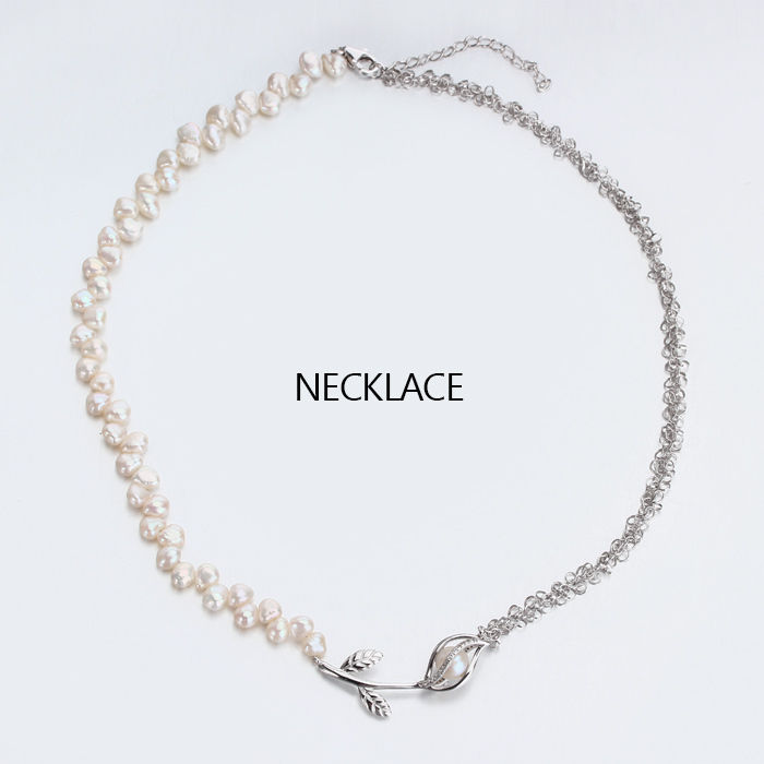 925 Sterling Silver Pearl And Flower Women Necklaces