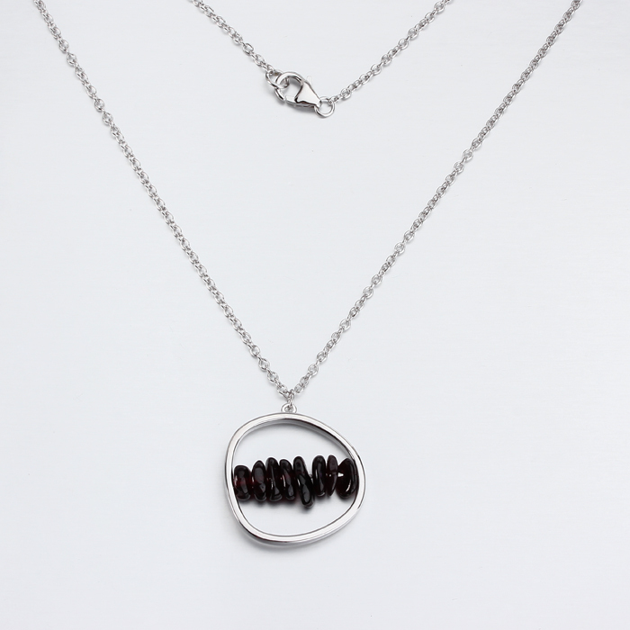 925 Sterling Silver Garnet Necklace For Women