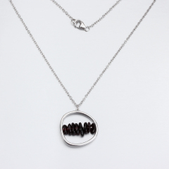 925 Sterling Silver Garnet Necklace For Women