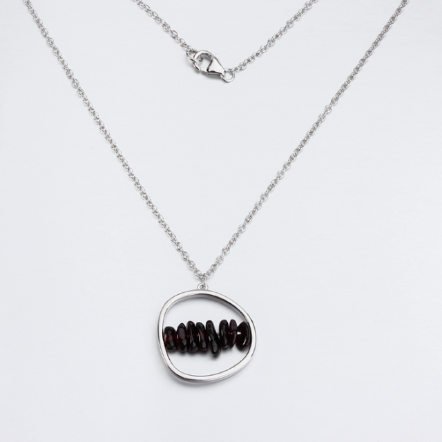 925 Sterling Silver Garnet Necklace For Women