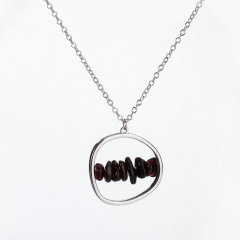 925 Sterling Silver Garnet Necklace For Women