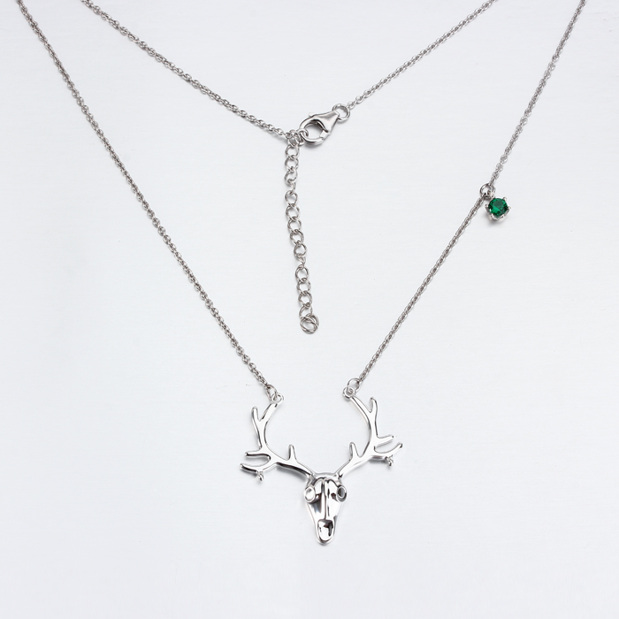 925 Sterling Silver Deer Necklace For Women