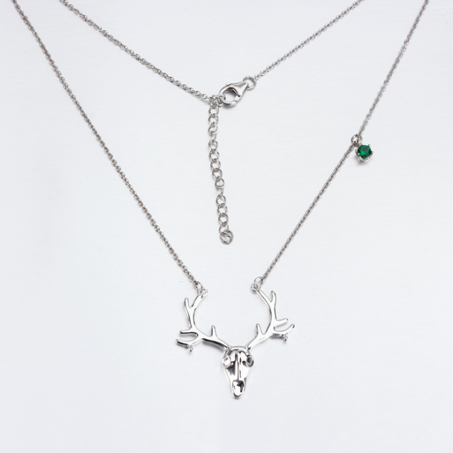 925 Sterling Silver Deer Necklace For Women