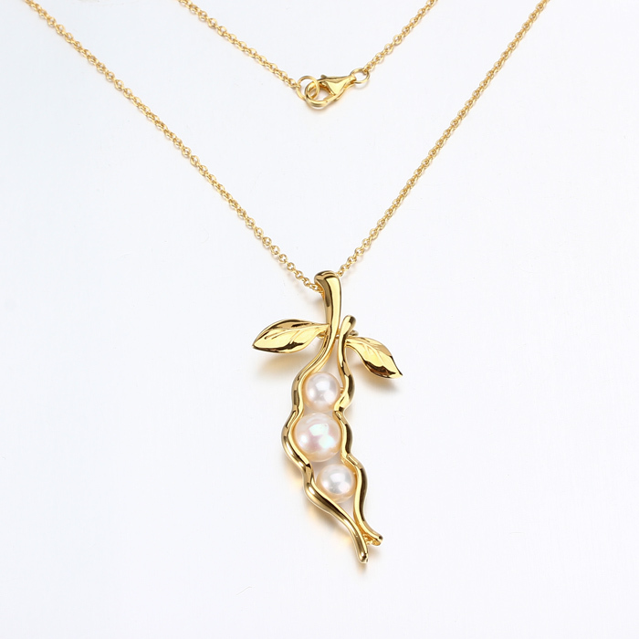 925 Sterling Silver Fresh Water Pearl Jewelry Pea Necklace