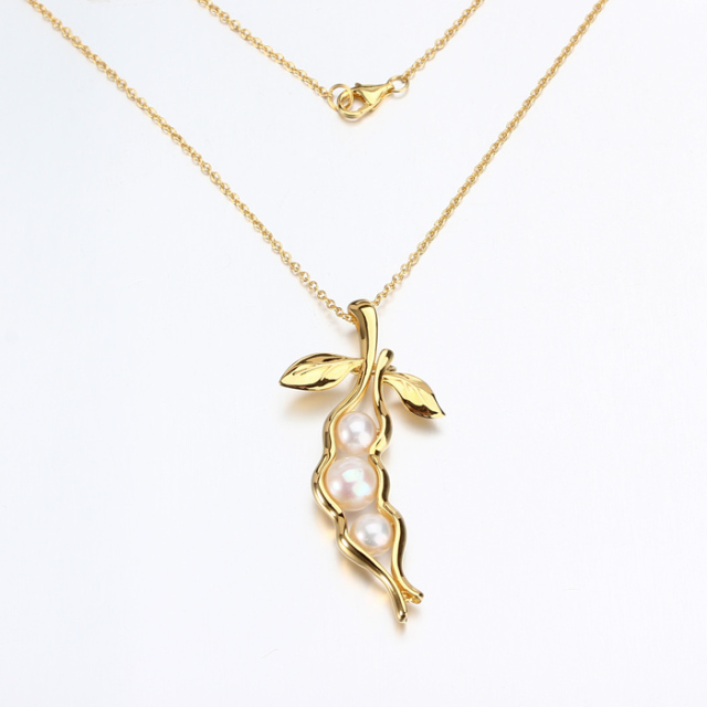 925 Sterling Silver Fresh Water Pearl Jewelry Pea Necklace